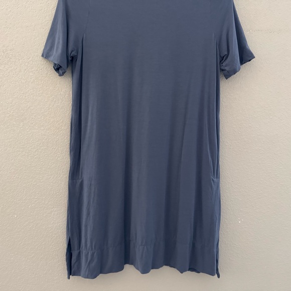 ADAY Essentialist T Shirt Dress XS Blue Short Sleeve Jersey Knit Casual Minimal - Picture 6 of 10